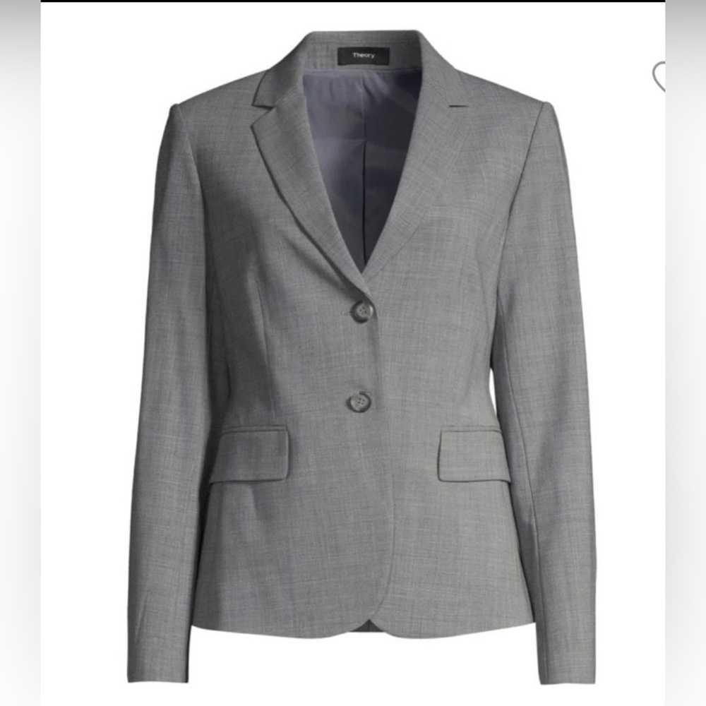 Theory Nichelle Wool Blend Blazer in Gray Broadway color , size 8